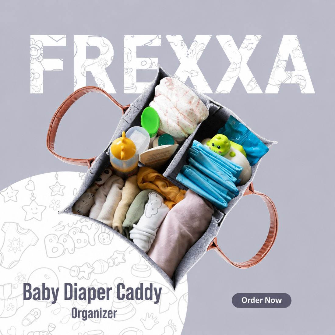 Diaper Caddy Organiser Bag (Grey)