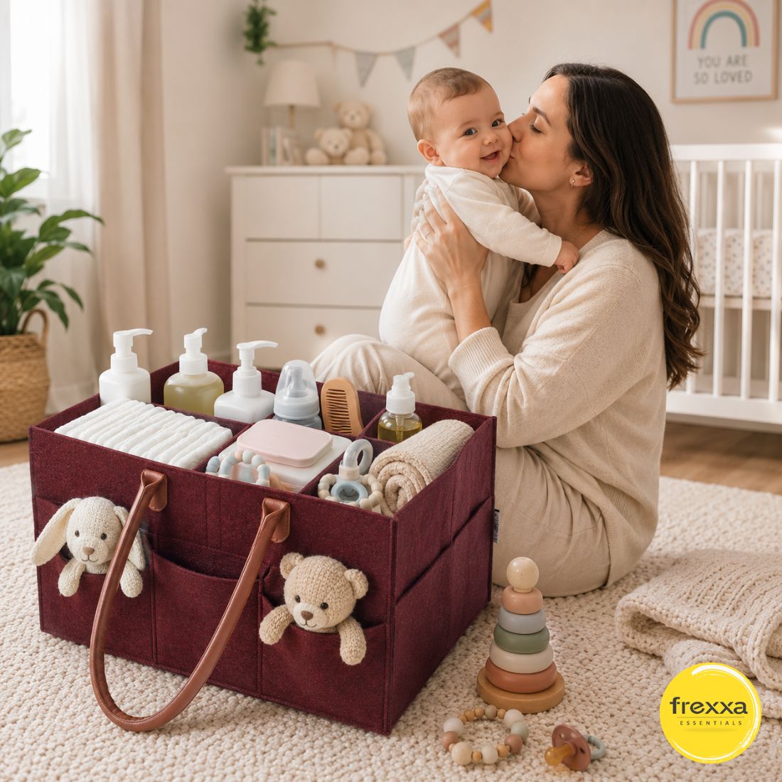 Diaper Caddy Organiser Bag (Maroon)