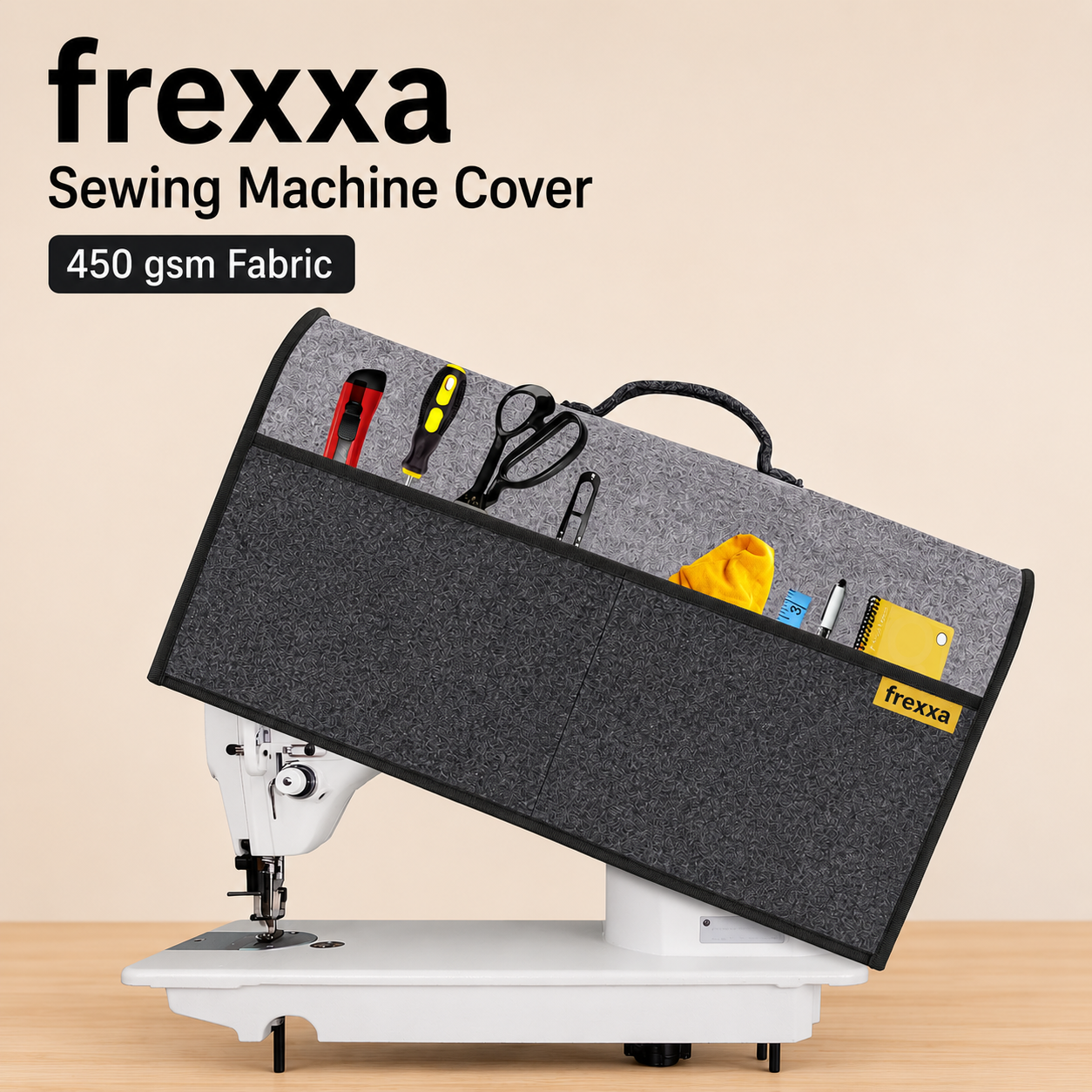 Sewing Machine Cover Grey Black