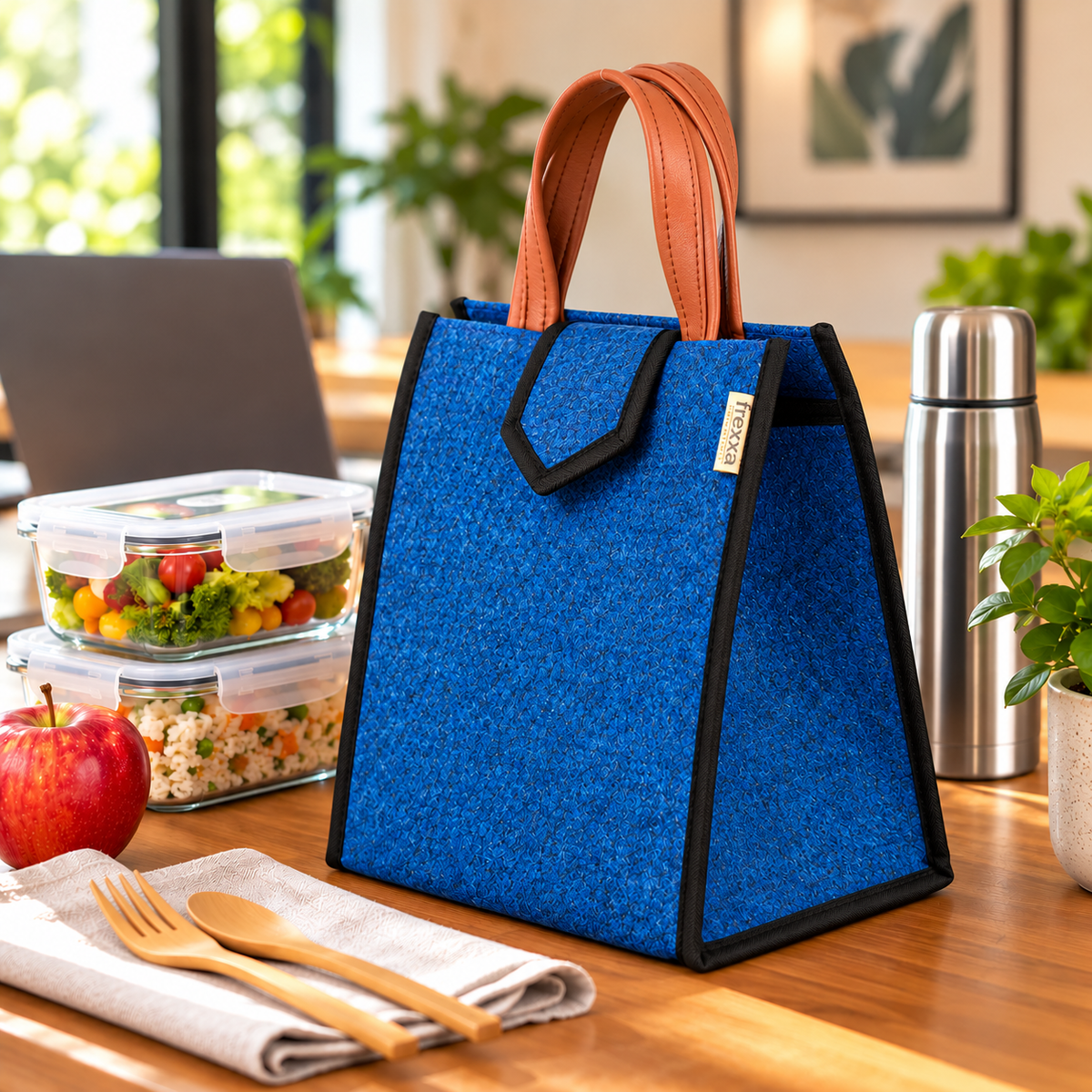 Lunch Bag for Office, School, Tiffin Pouch Bag, Hot & Cold Lunch Box Bags for Men and Women - Blue