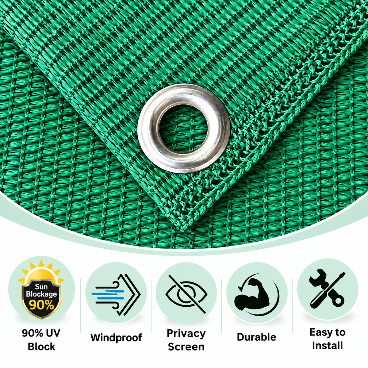 HDPE Fabric Sun Shade Net 90% Protection from Sun & UV Rays Ideal for Car Parking, Outdoor Garden, Balcony, Patio  (Green)