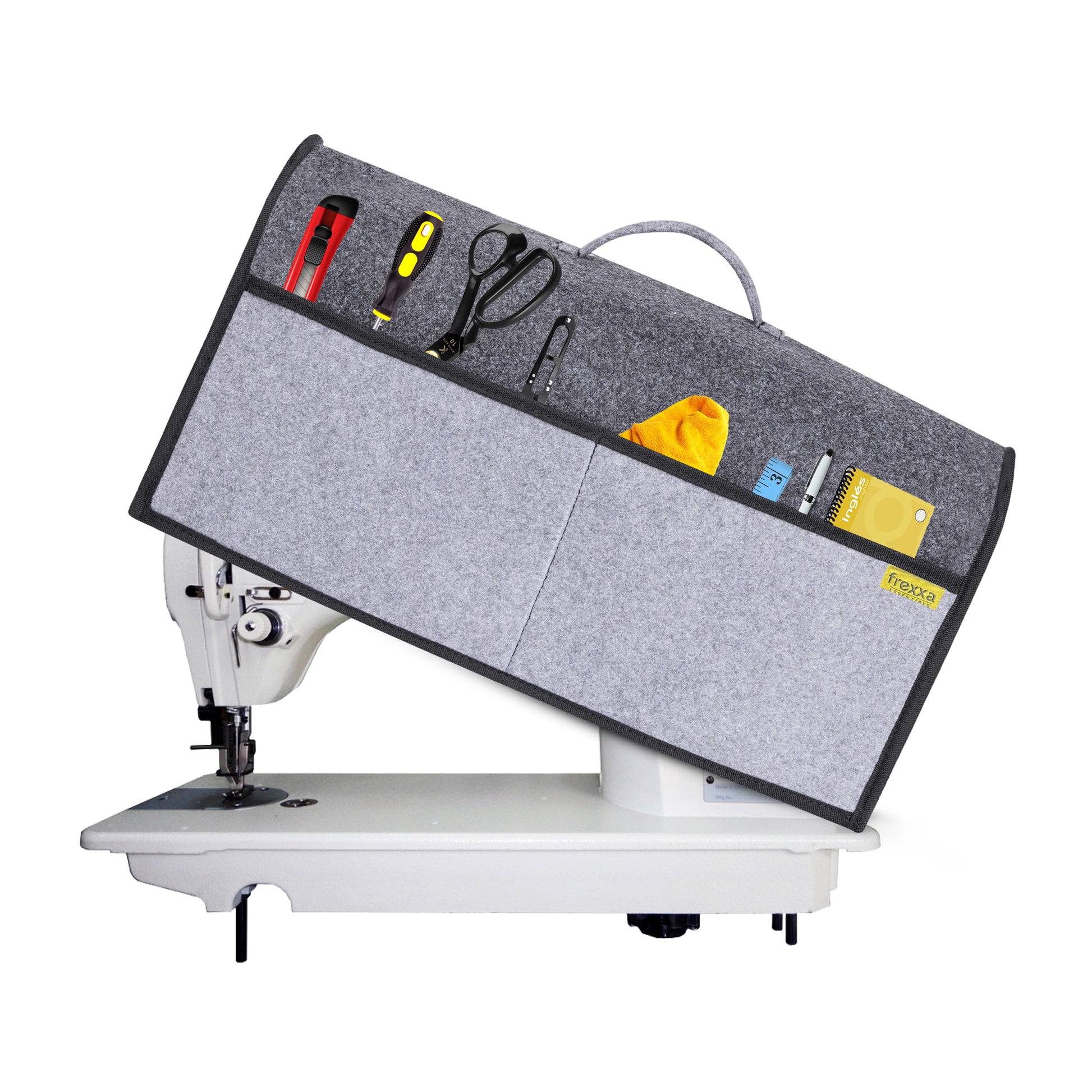 Frexxa Black Grey Sewing Machine Cover – Waterproof and Dustproof Protective Cover for Sewing Machines
