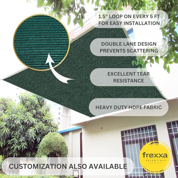 Green fabric with text on installation and features, brand 'frexxa' visible