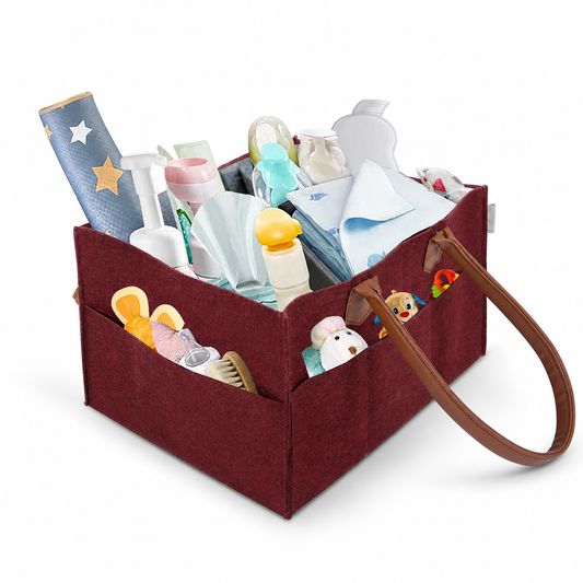 diaper-caddy-maroon-baby-storage-organizer