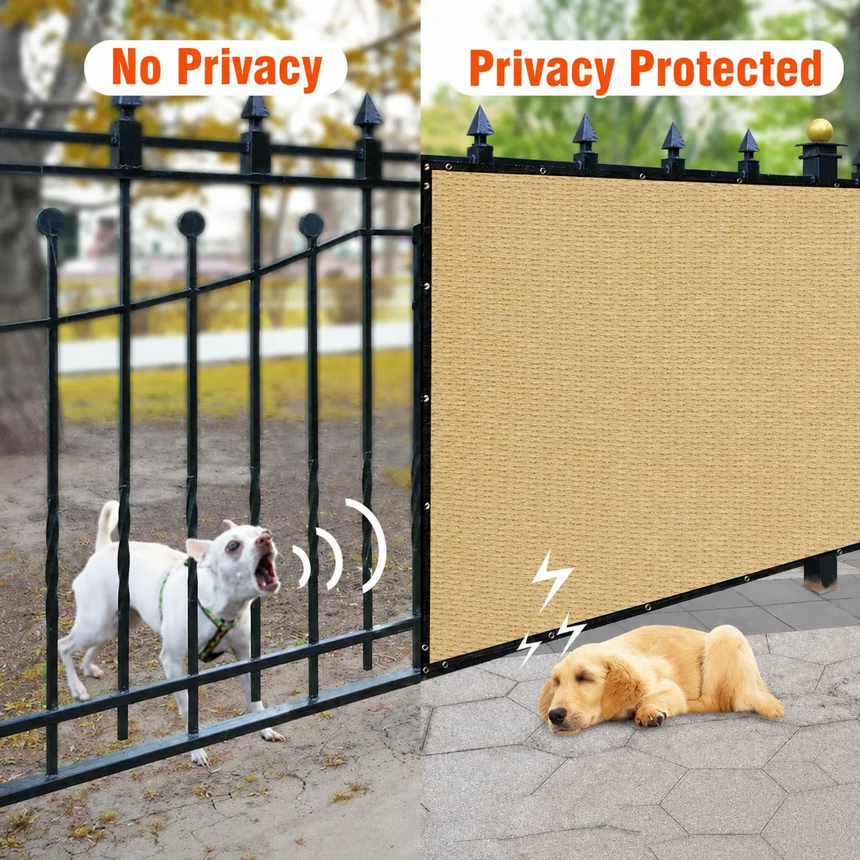 Beige fencing net for durable garden and outdoor boundary protection