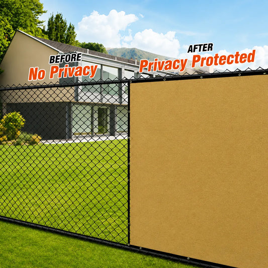 Beige fencing net for durable garden and outdoor boundary protection