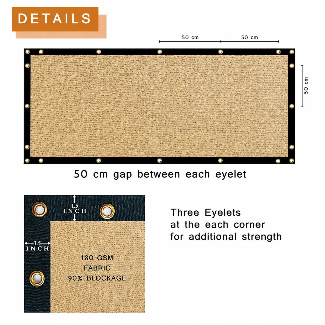 Beige fencing net for durable garden and outdoor boundary protection