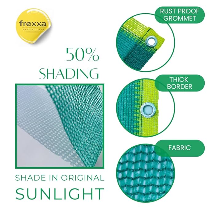 Frexxa shade fabric with features highlighted on a white background