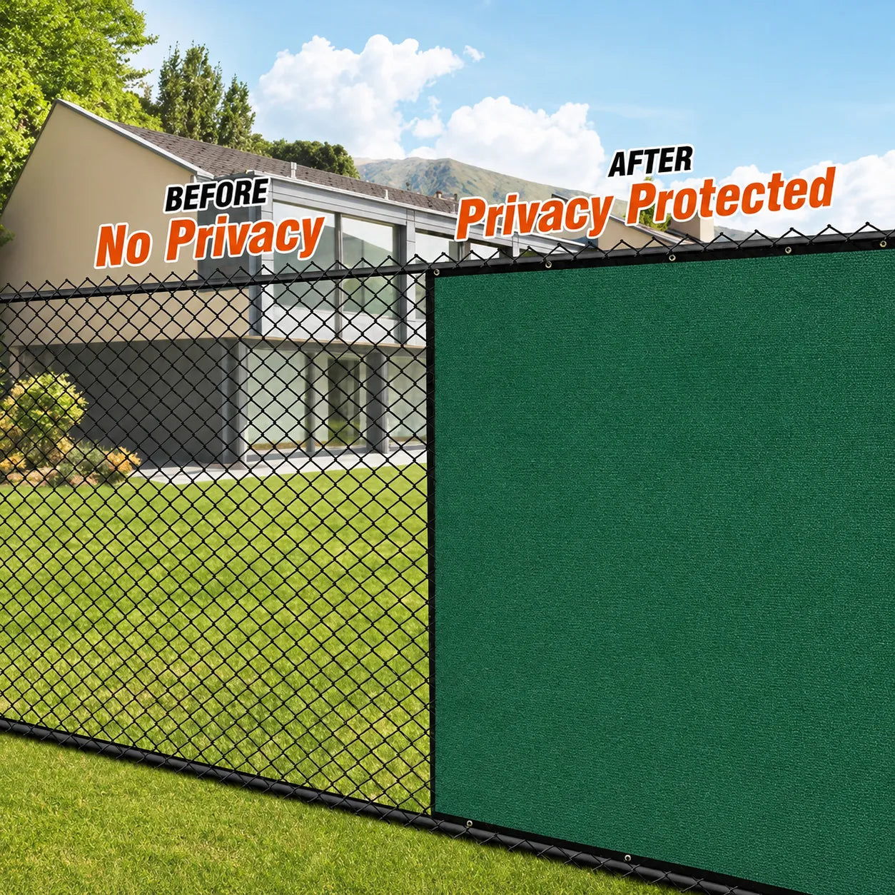 Green fencing net for garden and outdoor boundary protection