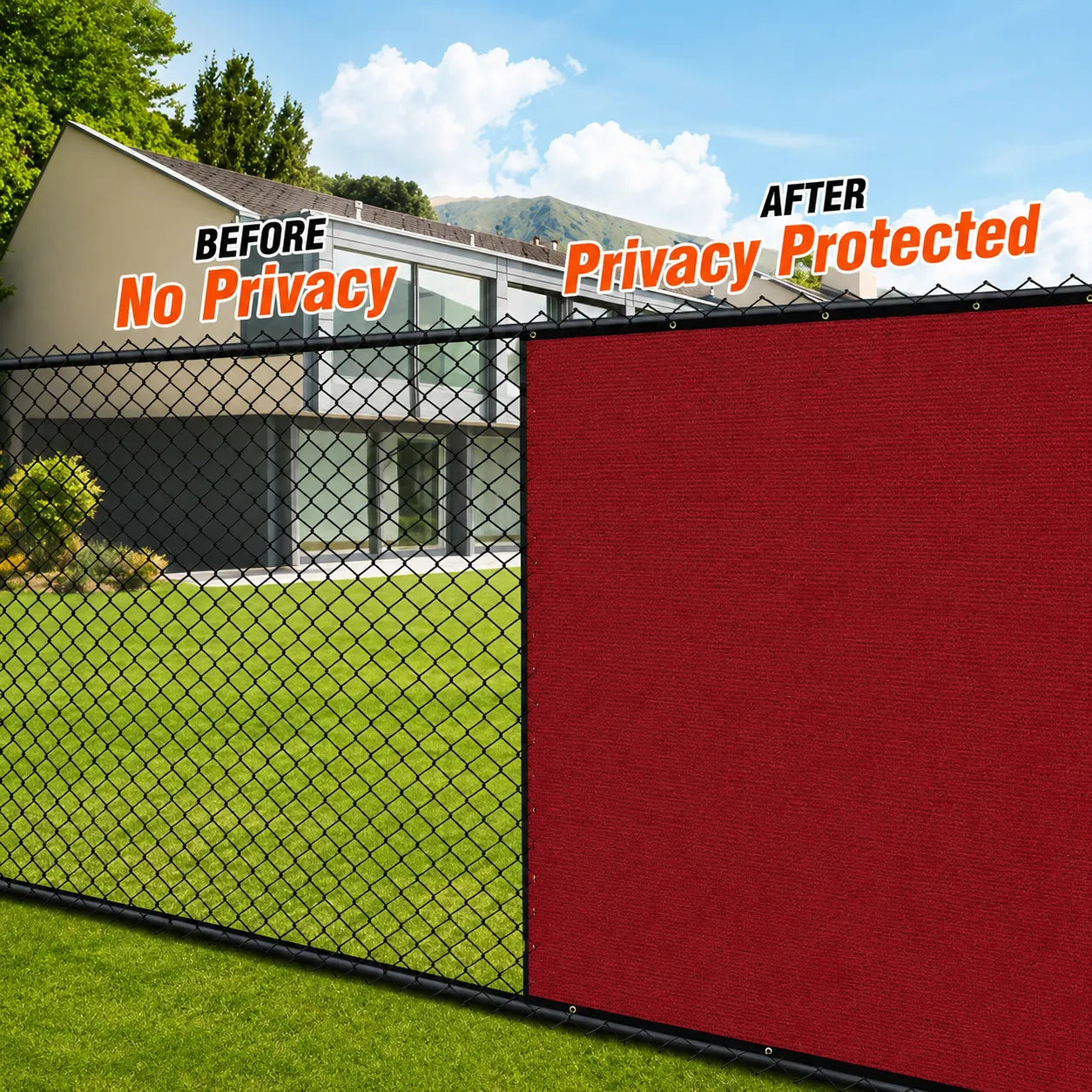 Maroon fencing net for durable garden and outdoor boundary protection