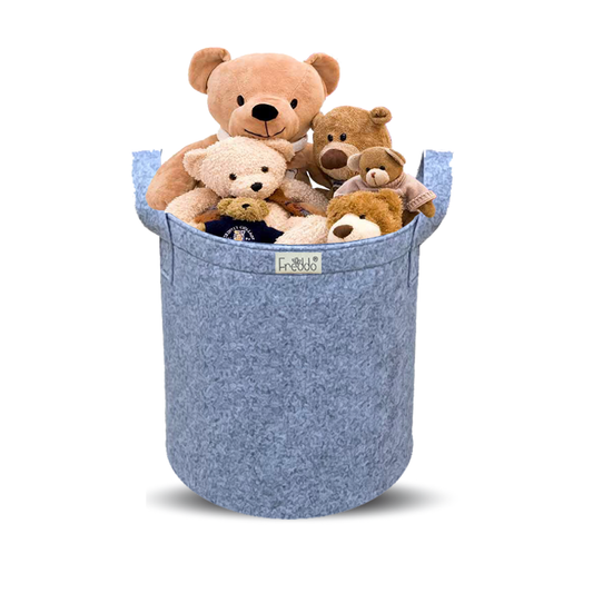 Frexxa Grey Toy Bin Bag – Foldable Storage Organizer for Kids Toys, Clothes and Home Essentials
