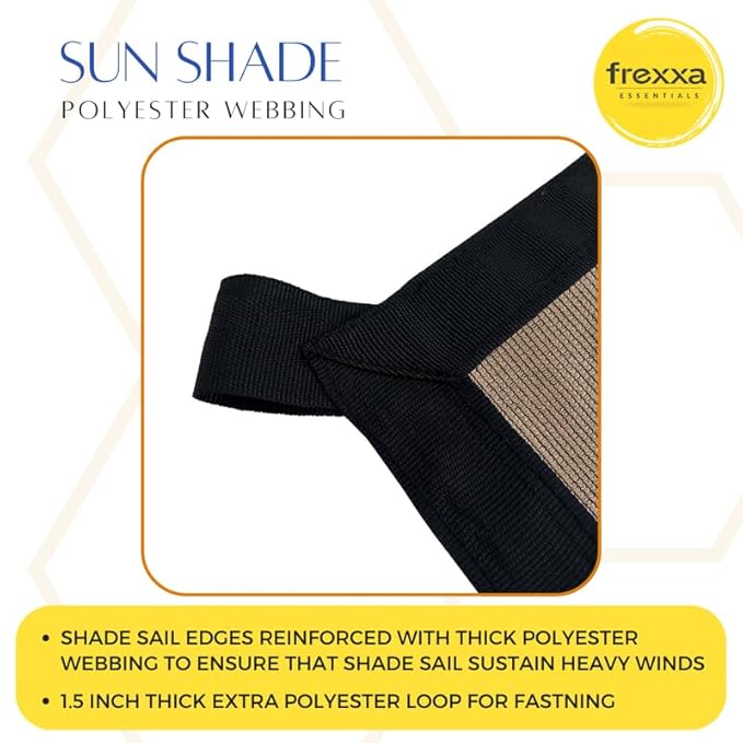 Beige Polyester Webbing by Frexxa – 90% Sun & UV Protection for Outdoor and DIY Projects