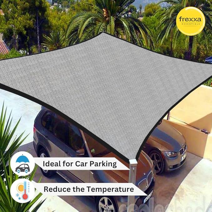 Car parking shade with frexxa branding, ideal for reducing car temperature.