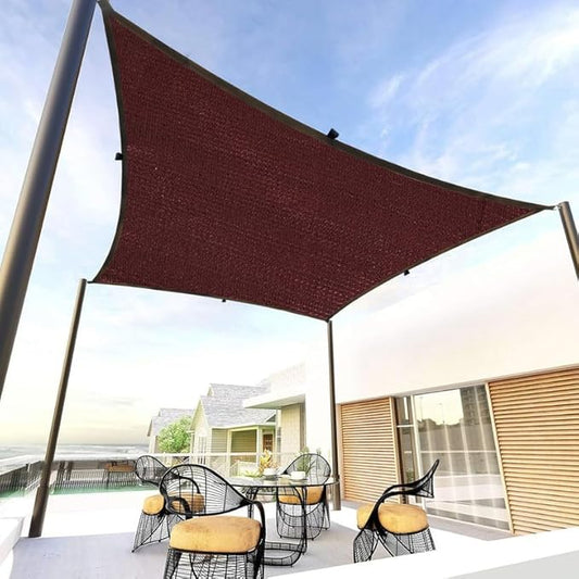 Frexxa Polyester Webbing Maroon Sun Shade Sail with 90% UV Blockage – Ideal for Balcony, Terrace, Garden, or Patio
