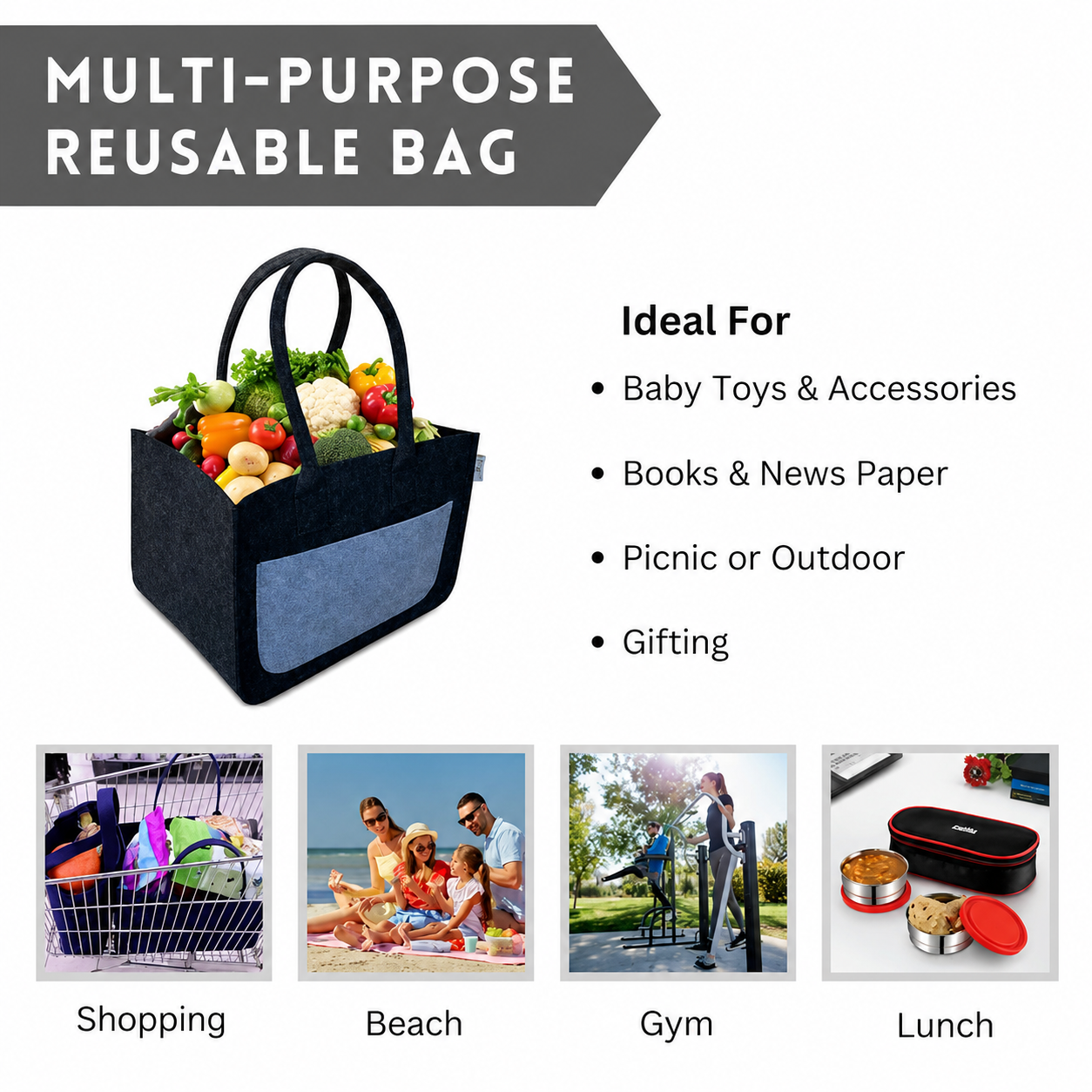 Re-Usable Bag Dark Grey
