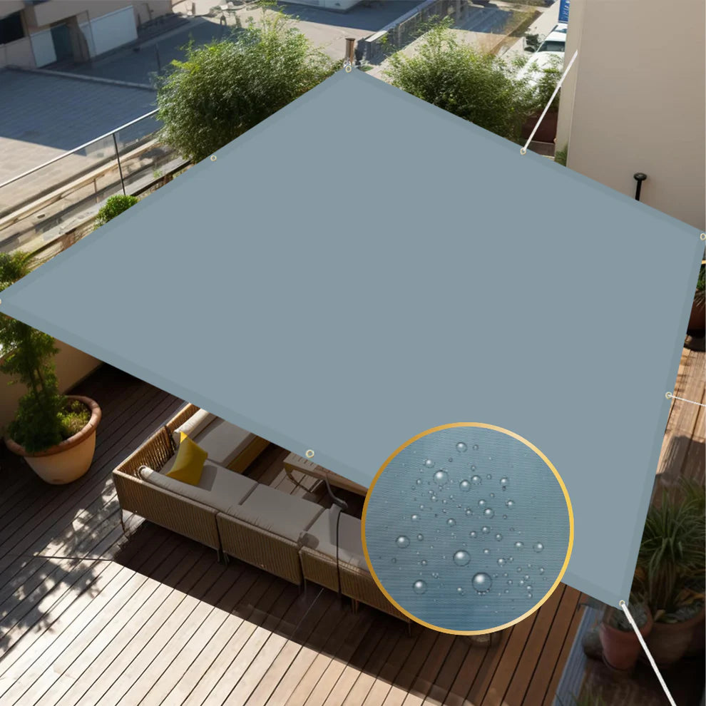 Frexxa Waterproof Grey Sun Shade Sail for Outdoor UV and Rain Protection – Ideal for Balcony, Terrace, Garden or Patio
